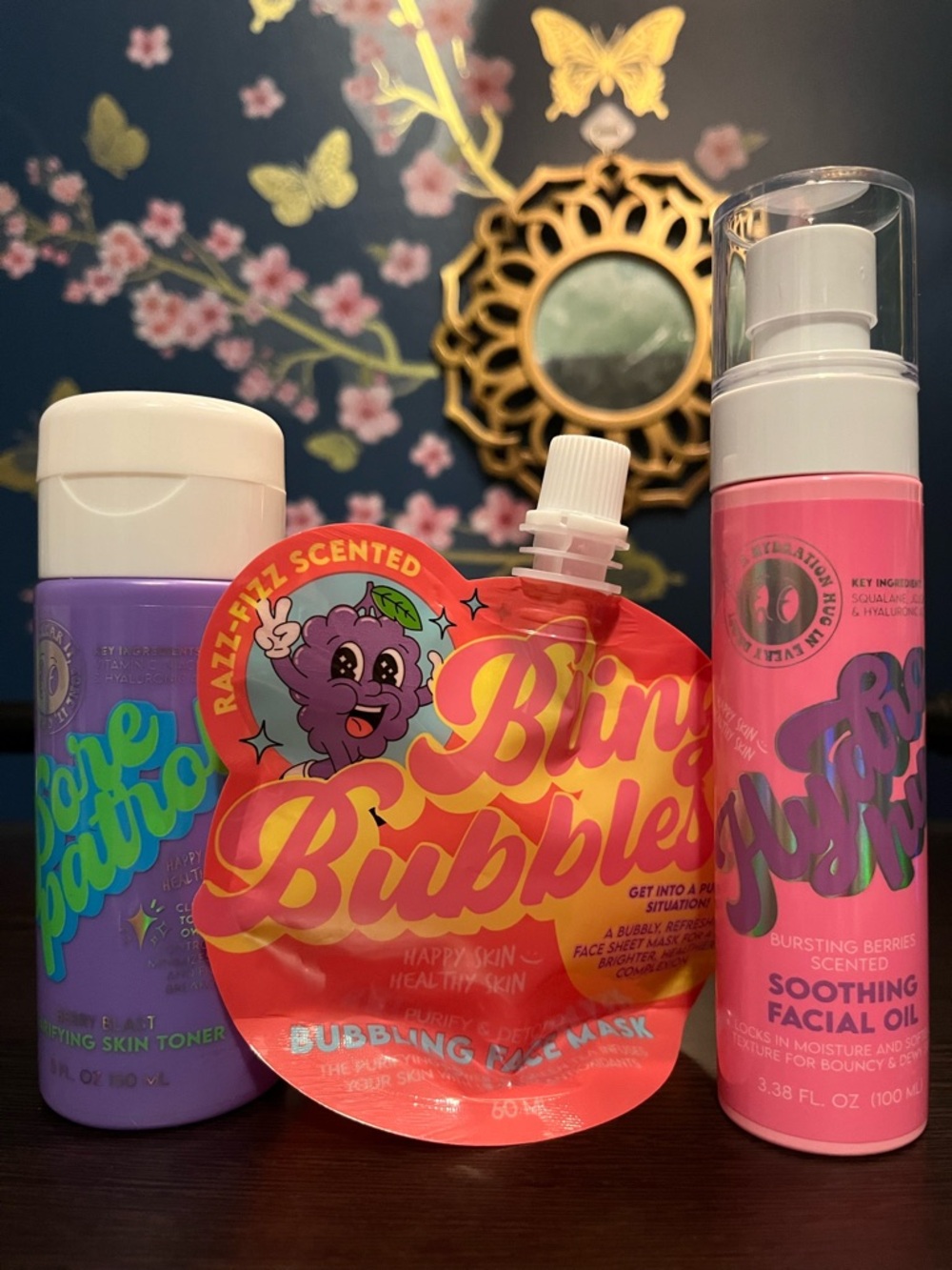 Bling Bubbles Razz-Fizz Scented Bubbling Face Mask - Pink & Purple